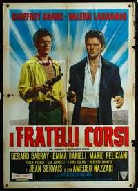 b216 LIONS OF CORSICA Italian one-panel movie poster R60s I Fratelli Corsi!