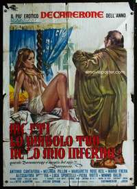 b225 METTI LO DIAVOLO TUO NE LO MIO INFERNO Italian one-panel movie poster '72