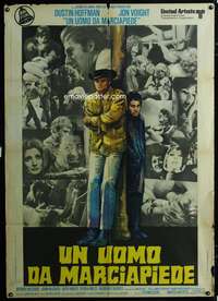 b226 MIDNIGHT COWBOY Italian one-panel movie poster '69 Hoffman, Jon Voight