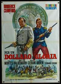b232 MUTINY AT FORT SHARP Italian one-panel movie poster '66 Casaro art!
