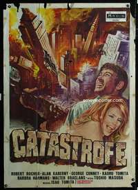 b146 CATASTROPHE Italian one-panel movie poster '74 cool disaster artwork!