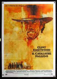 b242 PALE RIDER Italian one-panel movie poster '85 Dudash art of Eastwood!