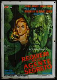 b250 REQUIEM FOR A SECRET AGENT Italian one-panel movie poster '67 cool art!