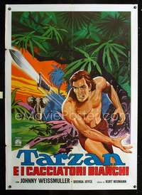 b277 TARZAN & THE HUNTRESS Italian one-panel movie poster R60s Weissmuller