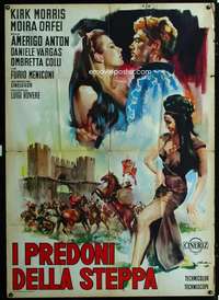 b280 TERROR OF THE STEPPES Italian one-panel movie poster '64 Oludo art!
