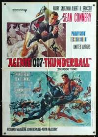 b287 THUNDERBALL Italian one-panel movie poster '65 Connery as James Bond!