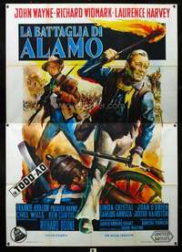 b005 ALAMO Italian two-panel movie poster '60 John Wayne by Biffignanti!