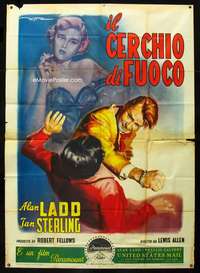 b006 APPOINTMENT WITH DANGER Italian two-panel movie poster '51 Deseta art!