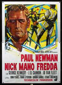 b020 COOL HAND LUKE Italian two-panel movie poster '67 Paul Newman by Brini!