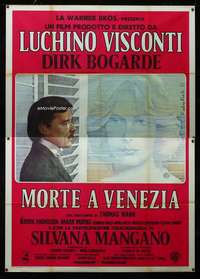 b021 DEATH IN VENICE Italian two-panel movie poster '71 Visconti, Rieti art!