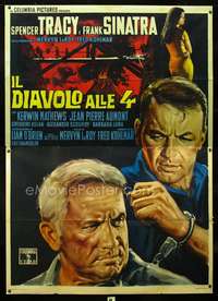 b023 DEVIL AT 4 O'CLOCK Italian two-panel movie poster '61 Tracy, Sinatra
