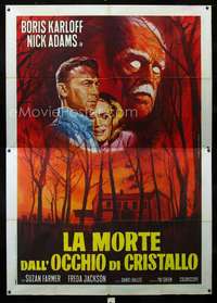 b024 DIE MONSTER DIE Italian two-panel movie poster '65 Karloff, different!