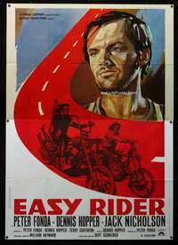 b028 EASY RIDER Italian 2p R1970s different art of Peter Fonda, Dennis Hopper & Jack Nicholson!