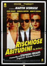 b039 GRIFTERS Italian two-panel movie poster '90 John Cusack, Annette Bening