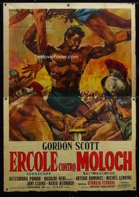 b041 HERCULES AGAINST MOLOCH Italian two-panel movie poster '63 Ciriello art!