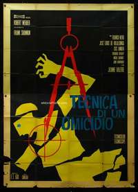 b046 HIRED KILLER Italian two-panel movie poster '67 Prosperi, cool artwork!