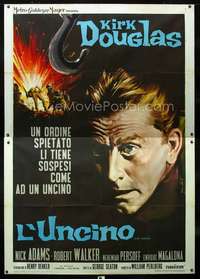 b047 HOOK Italian two-panel movie poster '63 Kirk Douglas by Enzo Nistri!