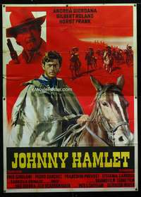 b050 JOHNNY HAMLET Italian two-panel movie poster '72 spaghetti western!