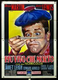 b057 LIVING IT UP Italian two-panel movie poster '54 Jerry Lewis by Nistri!
