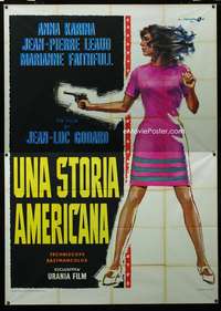 b059 MADE IN U.S.A. Italian two-panel movie poster '66 Goddard, Cesselon