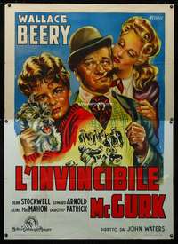b065 MIGHTY McGURK Italian two-panel movie poster '46 Beery by Fazekase!