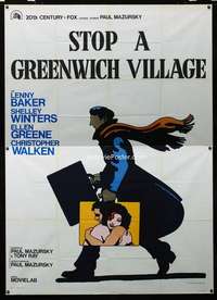 b070 NEXT STOP GREENWICH VILLAGE Italian two-panel movie poster '76 Glazer