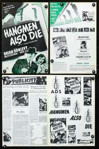 c091 HANGMEN ALSO DIE movie pressbook R47 Fritz Lang, Donlevy