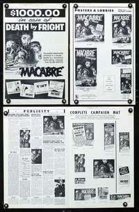 c139 MACABRE movie pressbook '58 William Castle, horror!