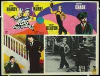 c347 4 CLOWNS Mexican movie lobby card '70 wacky Buster Keaton!