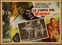 c360 BLOOD FIEND Mexican movie lobby card '67 Christopher Lee, horror!