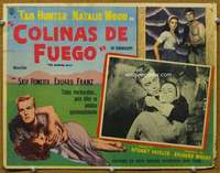 c365 BURNING HILLS Mexican movie lobby card '56 Natalie Wood, Hunter
