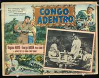 c373 CONGO CROSSING Mexican movie lobby card '56 Virginia Mayo, Nader