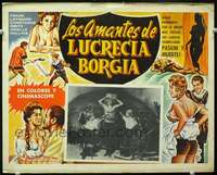 c375 CONSPIRACY OF THE BORGIAS Mexican movie lobby card '59 sexy!