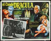 c377 COUNT DRACULA Mexican movie lobby card '70 Jess Franco, horror!