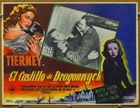 c395 DRAGONWYCK Mexican movie lobby card '46 Gene Tierney, Price