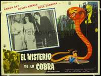c405 EL MISTERIO DE LA COBRA Mexican movie lobby card '60 cool snake!