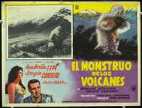 c406 EL MONSTRUO DE LOS VOLCANES Mexican movie lobby card '63 wacky!
