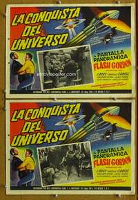 c301 FLASH GORDON CONQUERS THE UNIVERSE 2 Mexican movie lobby cards R50s