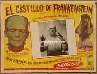 c423 FRANKENSTEIN 1970 Mexican movie lobby card '58 Boris Karloff
