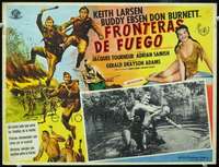 c430 FRONTIER RANGERS Mexican movie lobby card '59 Native Americans!