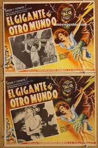 c303 GIANT FROM THE UNKNOWN 2 Mexican movie lobby card '58 horror!