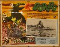 c453 GORGO Mexican movie lobby card '61 monster terrorizing image!