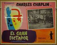 c459 GREAT DICTATOR Mexican movie lobby card R50s Charlie Chaplin