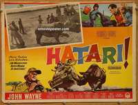 c473 HATARI Mexican movie lobby card '62 John Wayne, Howard Hawks