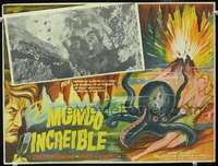 c484 INCREDIBLE PETRIFIED WORLD Mexican movie lobby card '59 wacky!