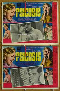 c322 PSYCHO 2 Mexican movie lobby cards '60 Leigh, Perkins, Hitchcock