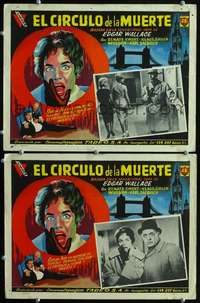 c324 RED CIRCLE 2 Mexican movie lobby card '60 by Edgar Wallace!