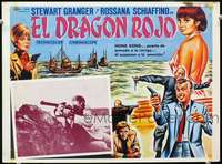 c557 RED DRAGON Mexican movie lobby card '67 Stewart Granger