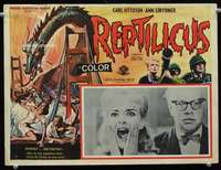 c558 REPTILICUS Mexican movie lobby card '62 giant lizard, AIP sci-fi!