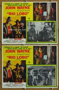c326 RIO LOBO 2 Mexican movie lobby cards '71 Give 'em Hell, John Wayne